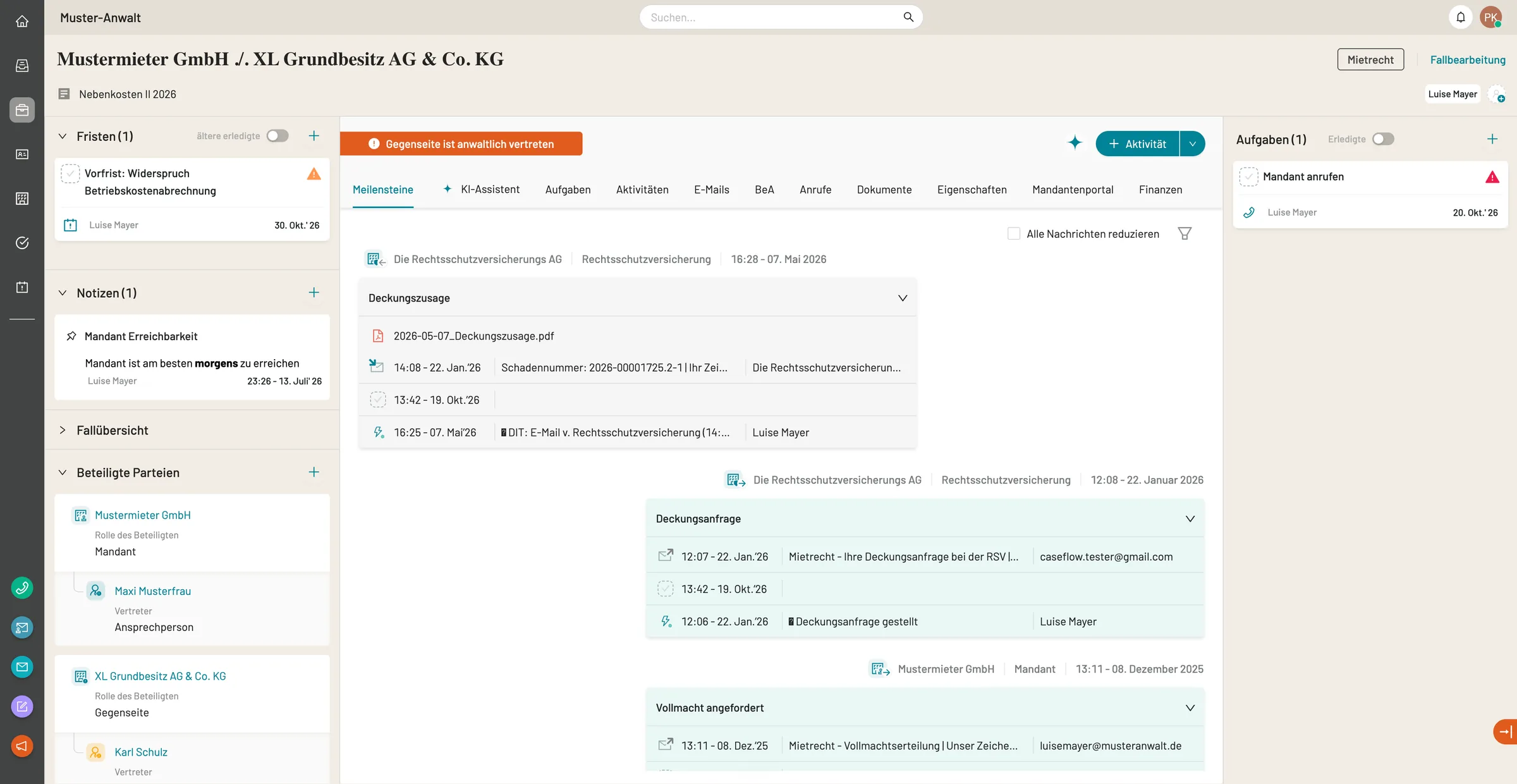 caseflow Aktenansicht